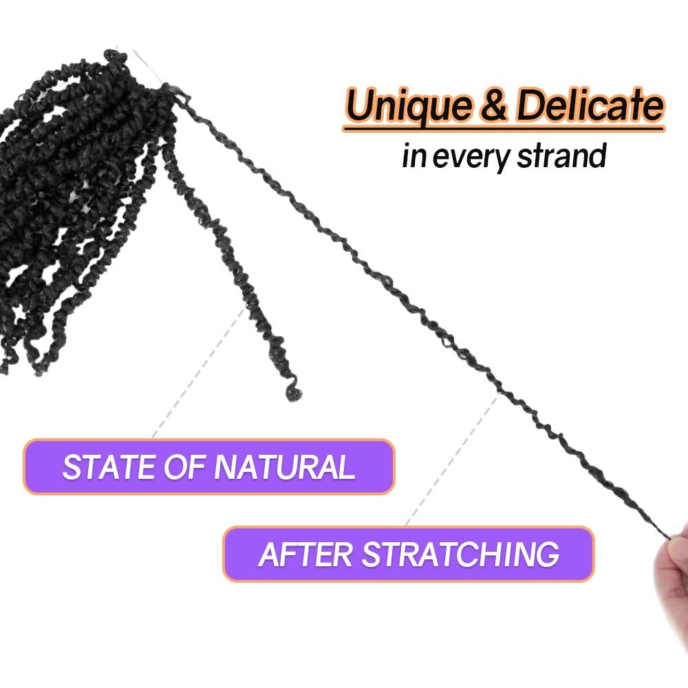 8 Inch 10 Packs Yanky Twist Crochet Hair Pre-twisted Natural Black Kinky Mini…