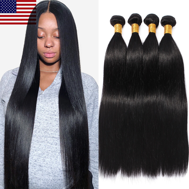 28 30inch Unprocessed Straight 400g 4Bundles Brazilian Virgin Human Hair Weft US