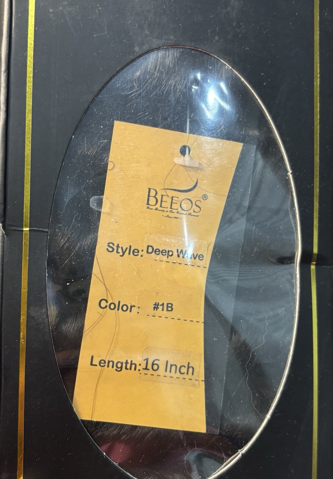 Beeos 100% Remy Human Hair Bulk Deep Wave 16 Inch Color 1B Natural Black