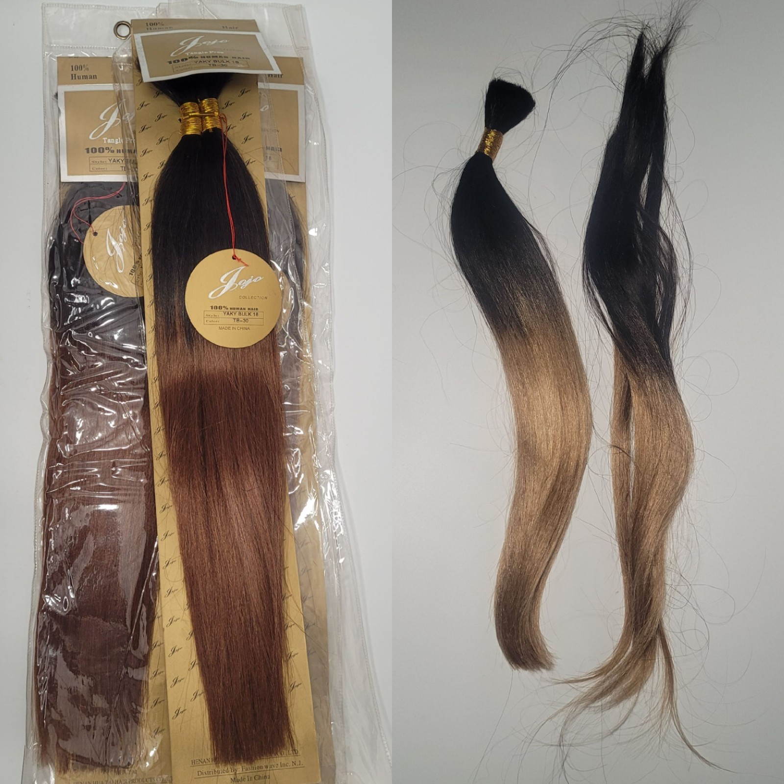 Jojo Collection Human Braiding Hair 18″ 4 Packs Total – 3 Pks TB30, 1 Pk TB27