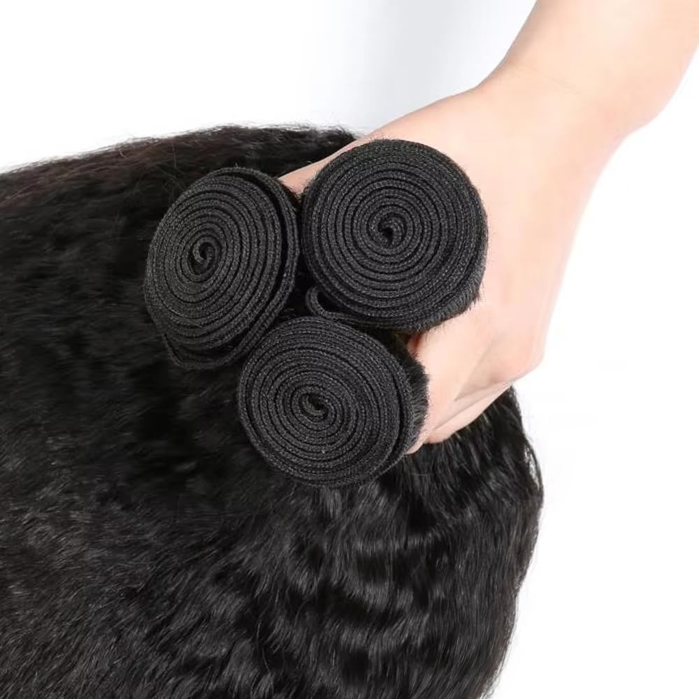 Ladrxadr Human Hair Bundles Yaki Straight Bundles 28 30 32 Inch Yaki Human Hair