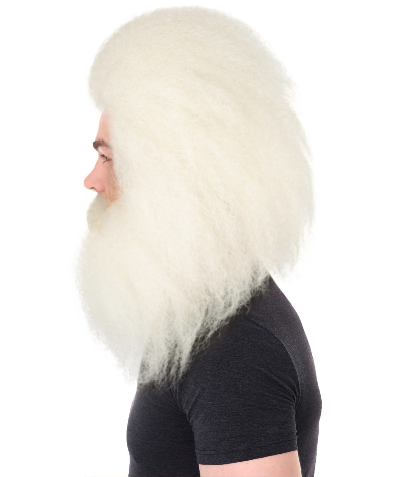 Adult Unisex Christmas Santa Wig, Mustache&Beard Set,Side/Back Lace Front,HX-086