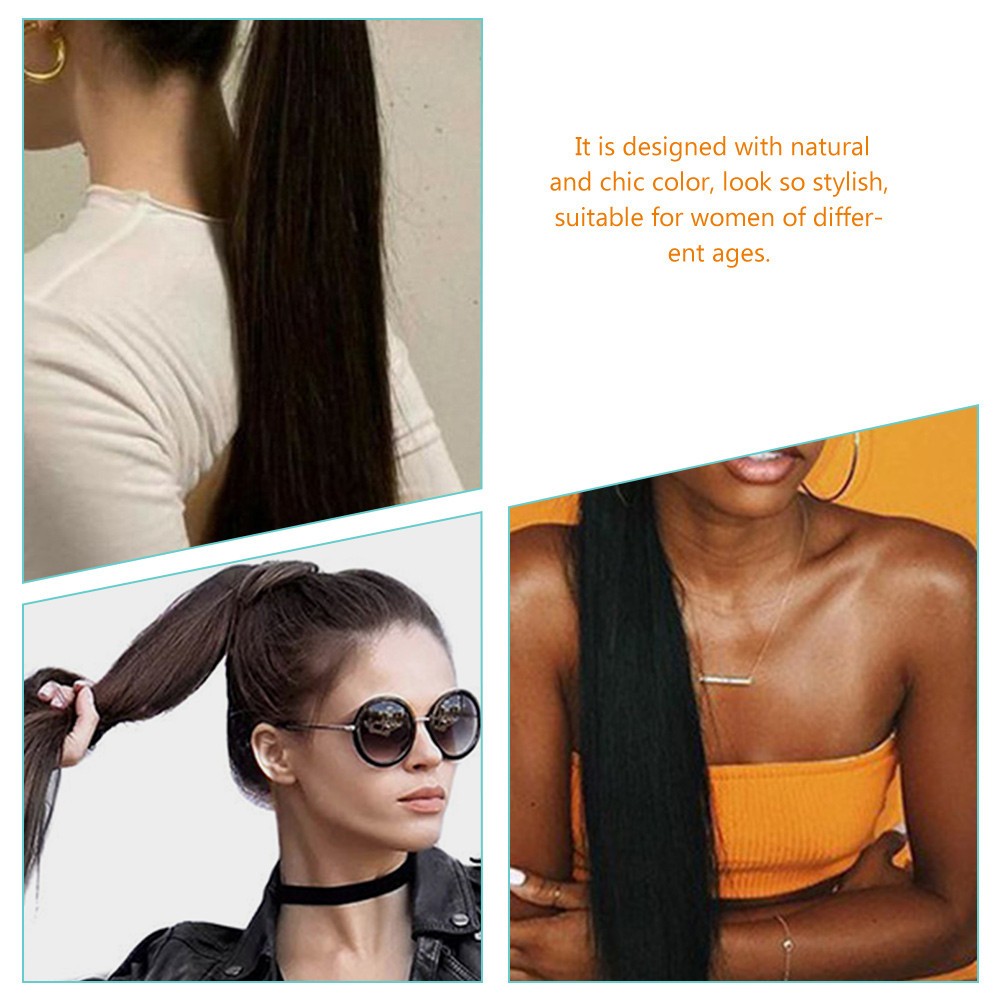 High Temperature Fiber Straight Ponytail Extension for Women Girls