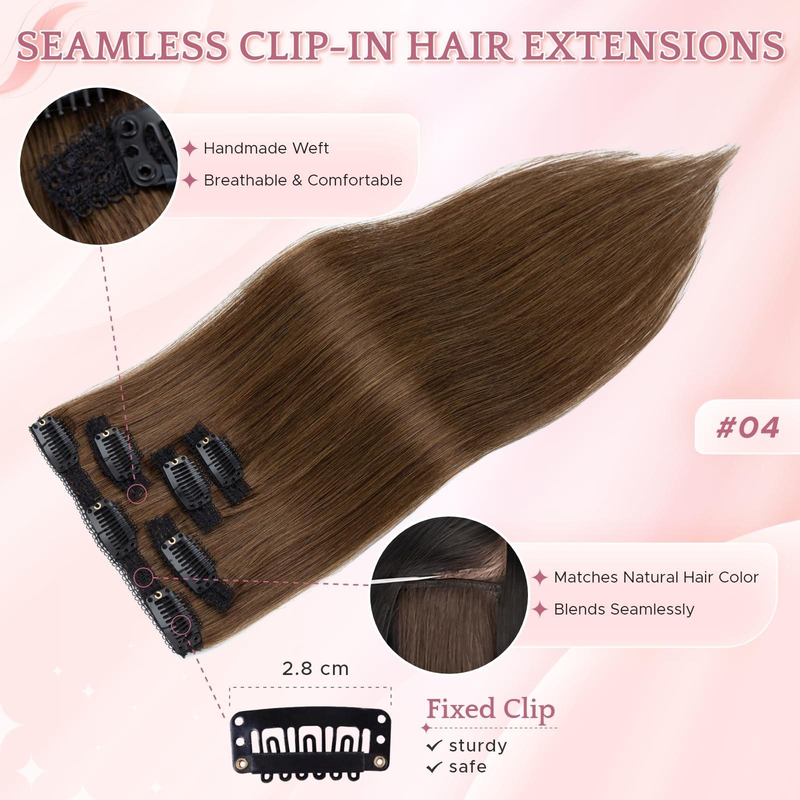 Segohair Clip In Hair Extensions Real Human Hair 5 Pcs 7 Clips Remy Soft