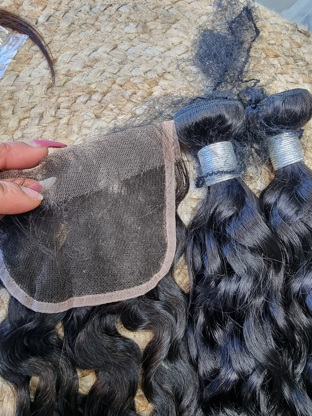 12A PERUVIAN VIRGIN HUMAN HAIR 22+24&18INCH 5X5 HD LACE CLOSURE WATER WAVES 260g