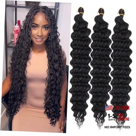 Ocean Wave Crochet Hair 3 Packs 30 Inch Deep Twist 30 Inch (Pack of 3) #1B