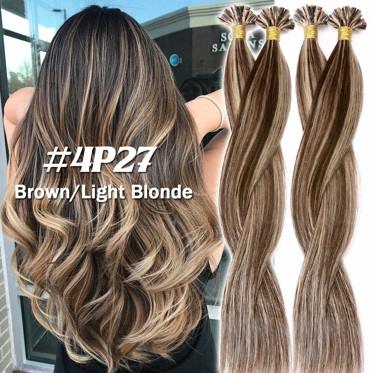THICK Keratin Fusion Nail U Tip Human Hair Extensions 100% Remy Hair Pre Bonded