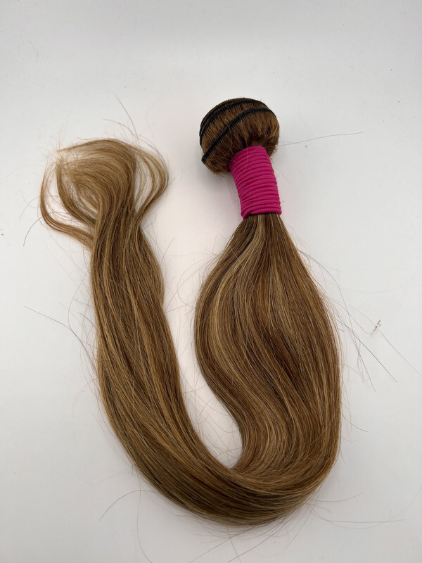 MEGALOOK 20″ HUMAN HAIR SILKY STRAIGHT 3PC EXTENSION BUNDLE W/ CLOSURE DARK BLND