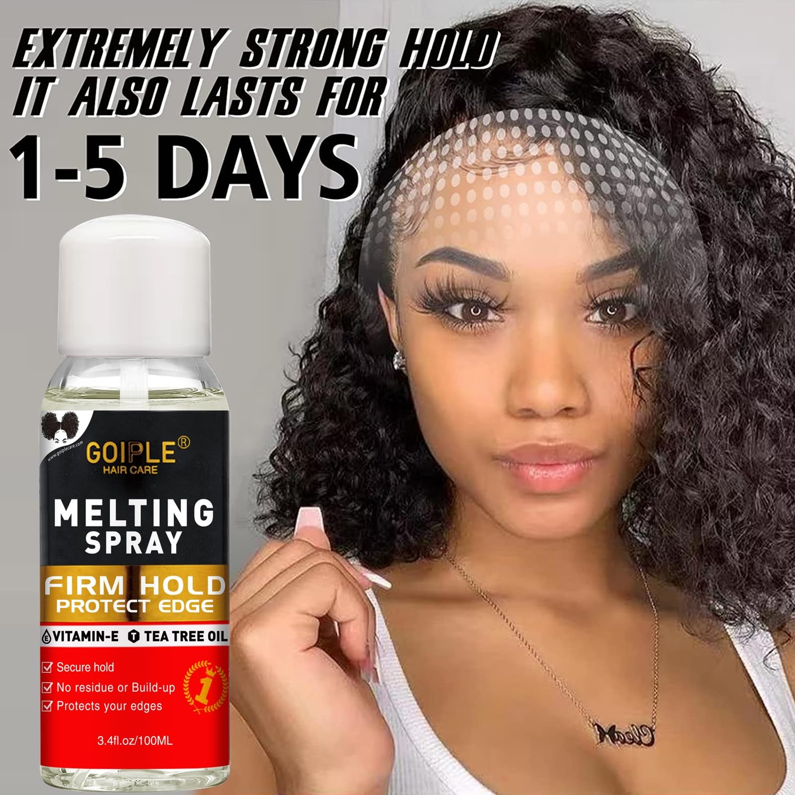 Hair Extension Adhesive Spray Kit Lace Front Wig & Closure Glue, No Melt