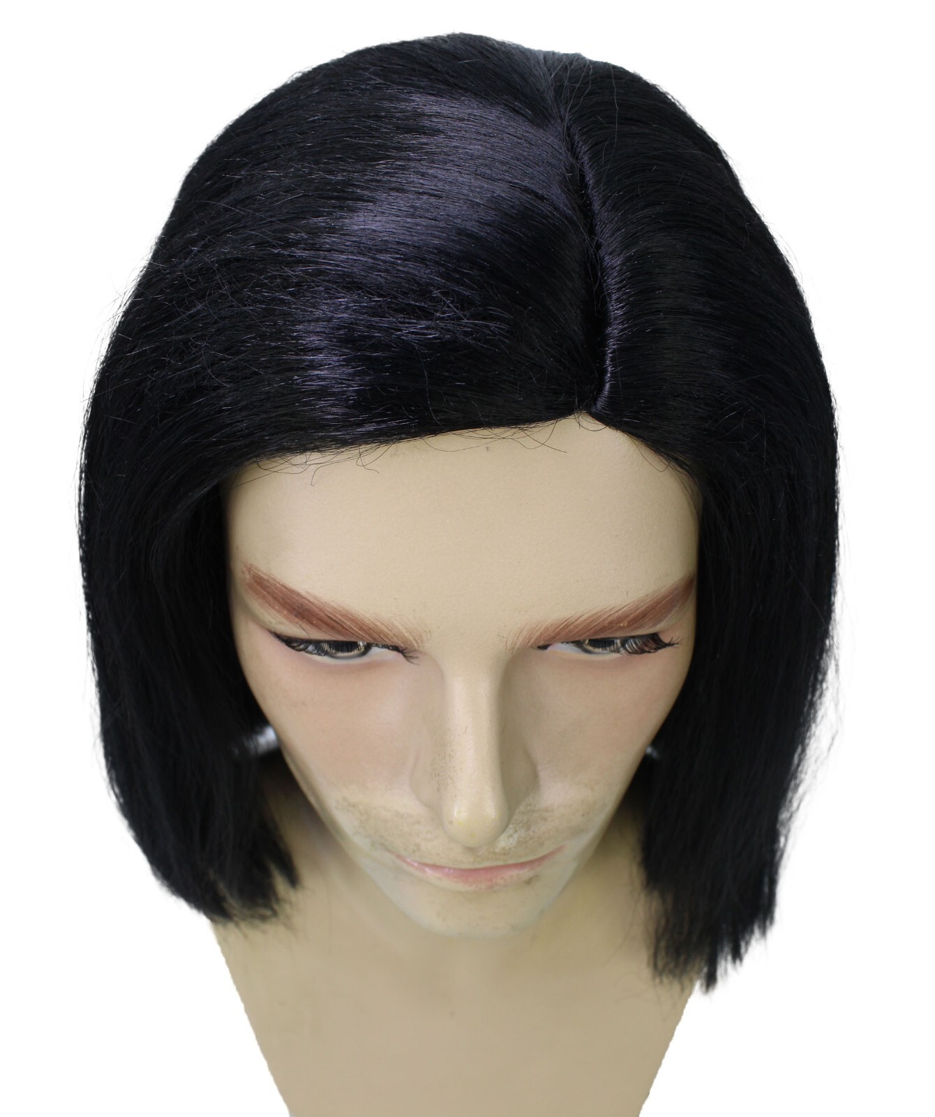 HPO Adult Men’s Black Middle-Parted Demon Hunter Anime Wig, HM-1640