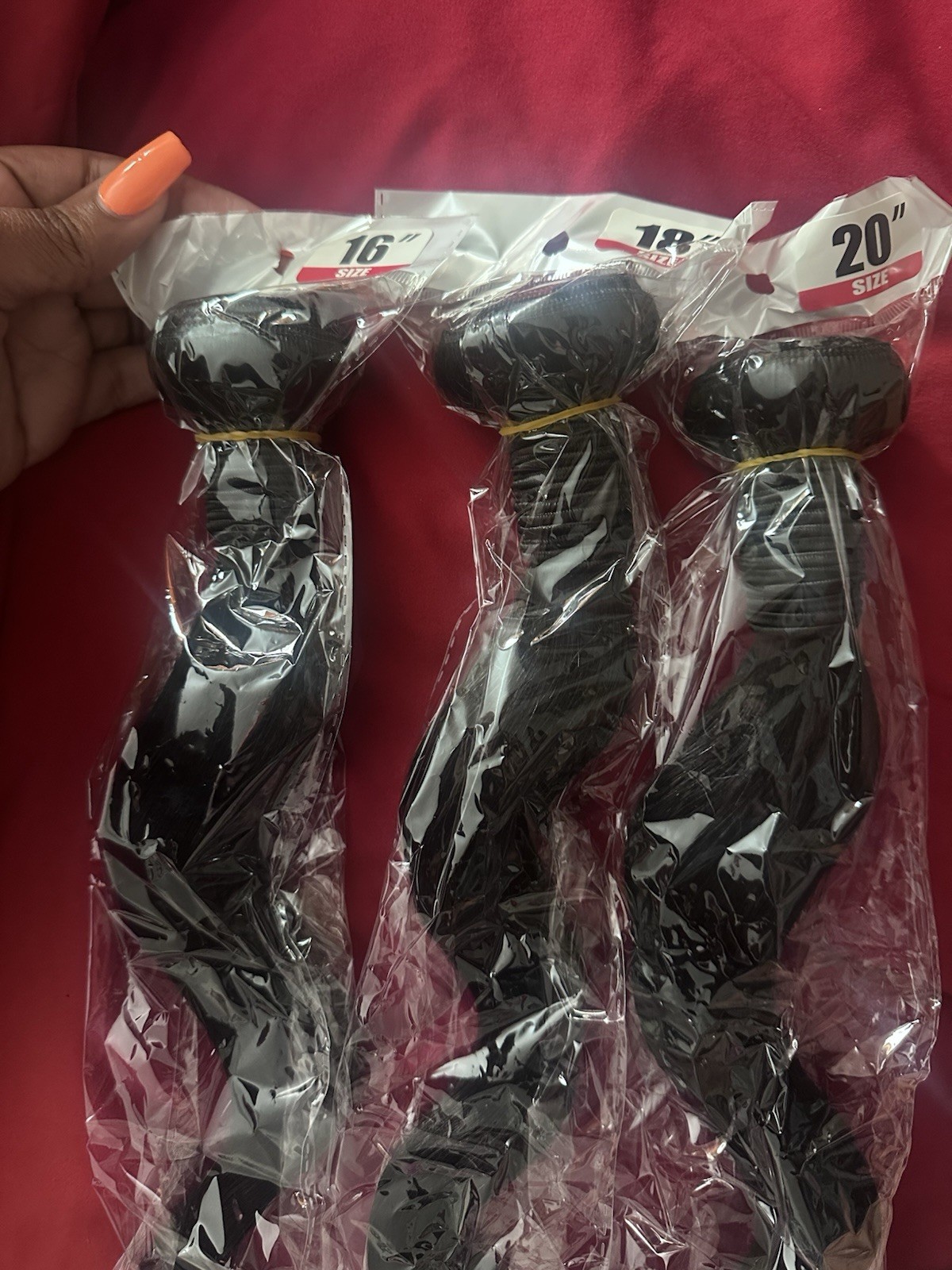Brazilian 100% Human Hair Straight Weft Bundles Black 16/18/20 in (3)