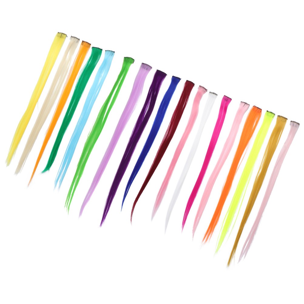 18Pcs Durable One-Piece Straight Hair Pieces Assorted Colors Reusable Hair Clips