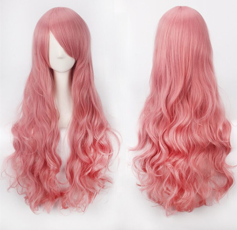 80cm 31 Inch Women Long Curly Wavy Halloween Wig Fashion Costume Party Cosplay