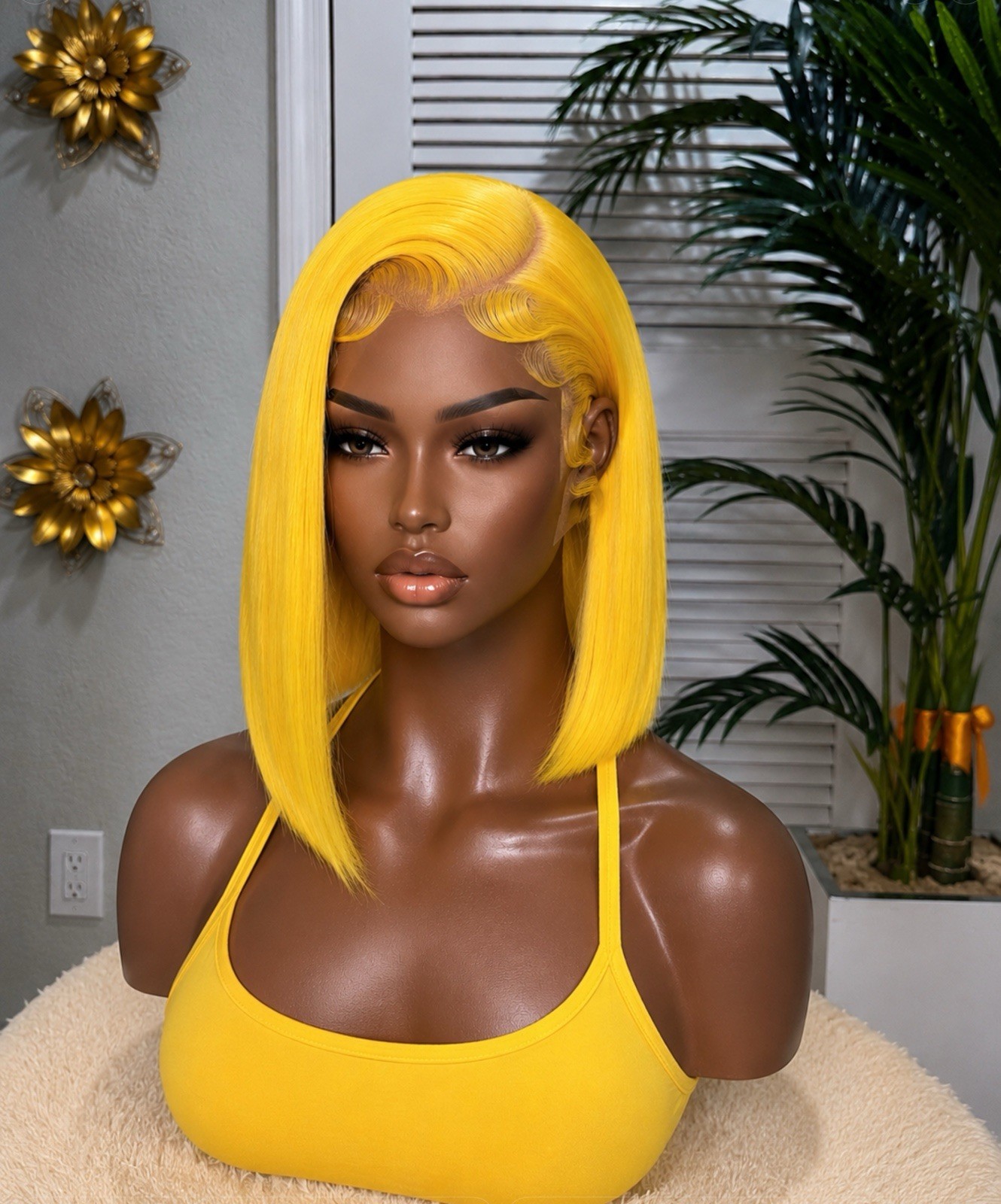 Sunshine Yellow Bob Wig – HD Lace Human Hair | Soft, Silky & Vibrant Color ☀️💛✨