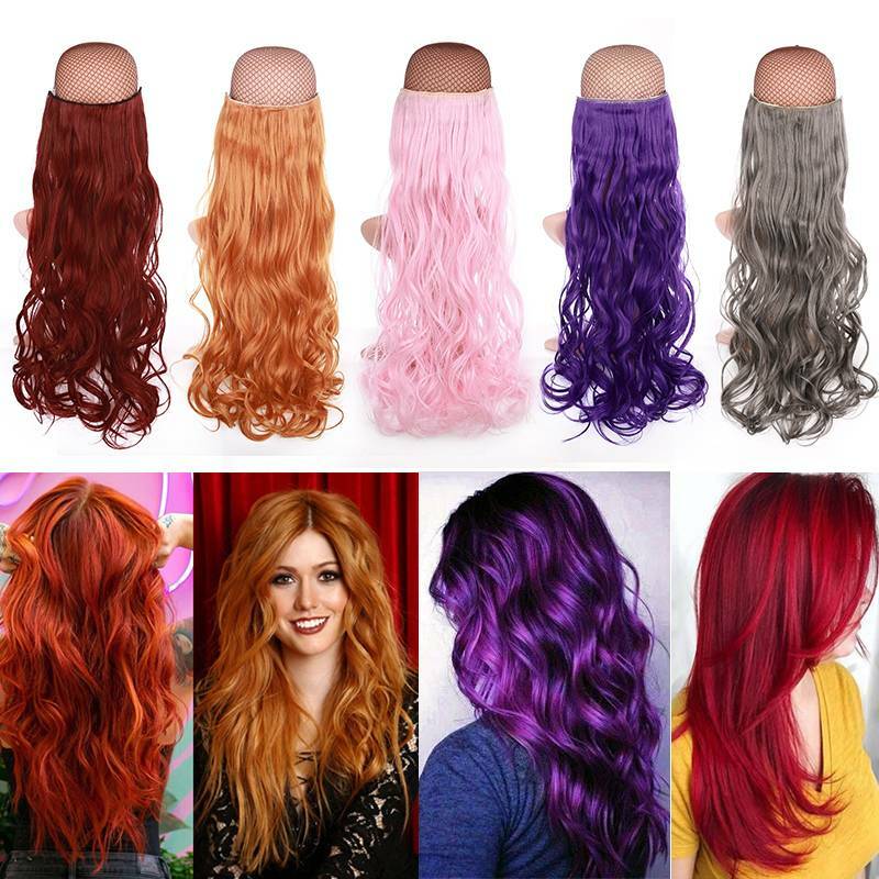 Real Thick Long Wavy Clip in Hair Extensions Full Head Blonde Straight For Human