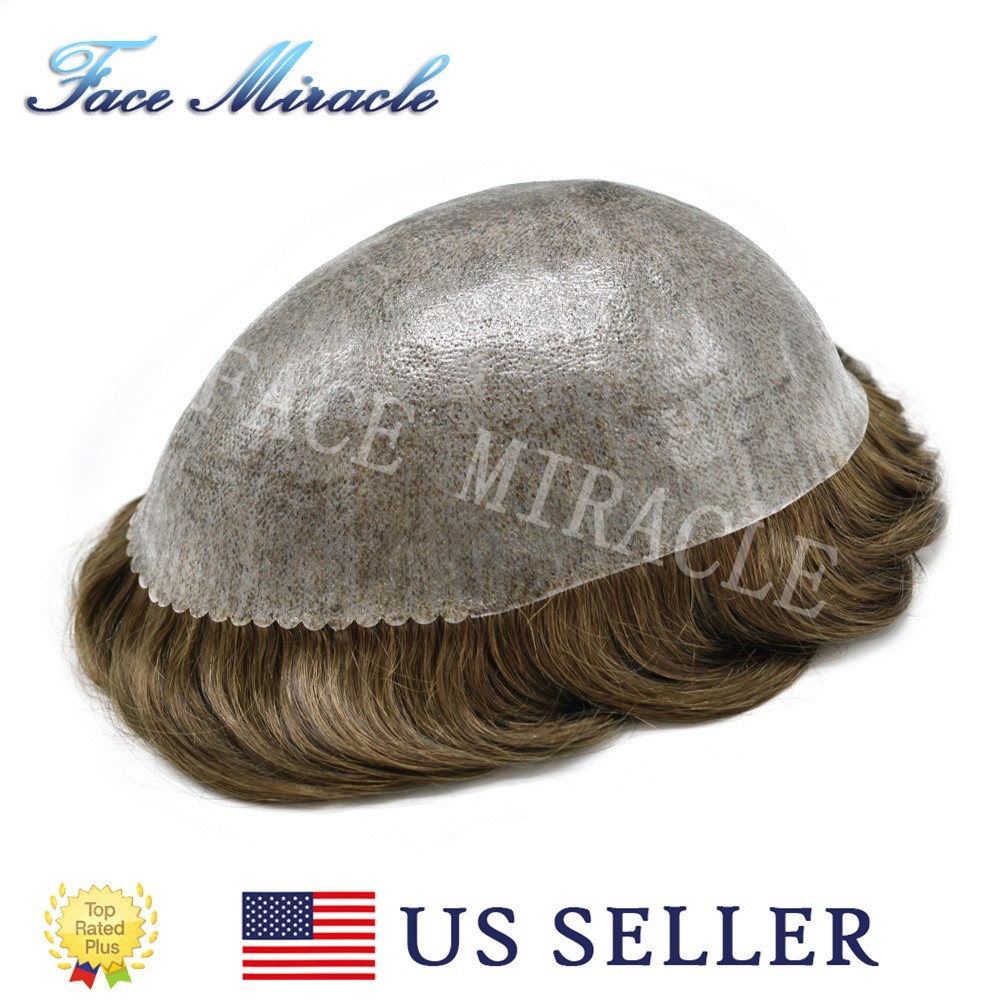 Thin Skin Men’s Hair Piece Human Hair System 0.1mm PU Injected Toupee for Men