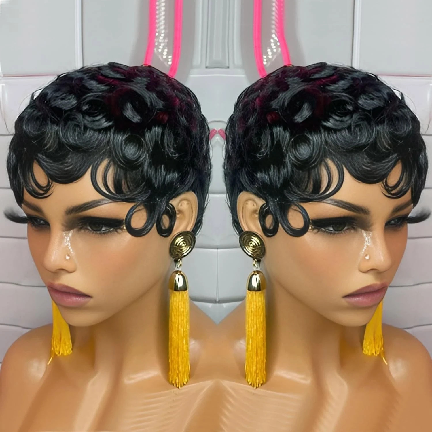 Short 6″ Pixie Cut Wig Human Hair for Black Women Glueless
