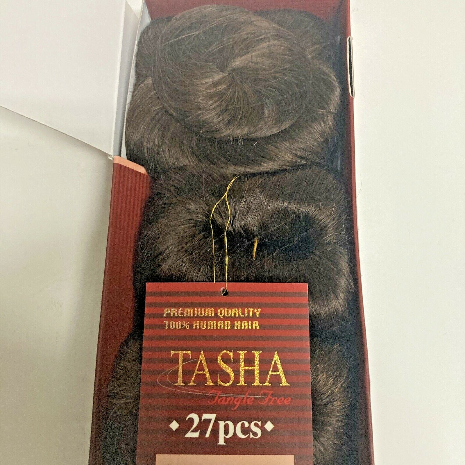 ONE PACK TASHA 27 PCS PREMIUM QUALITY 100% HUMAN HAIR COLOR #4 INCLUDE CLOSURE