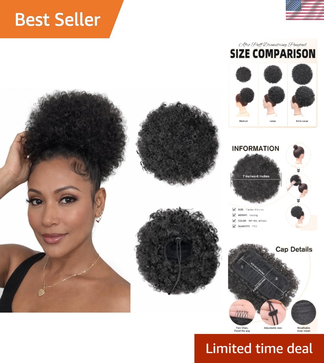 Versatile Synthetic Afro Puff Instant Hair Extension – Perfect for All Occasions