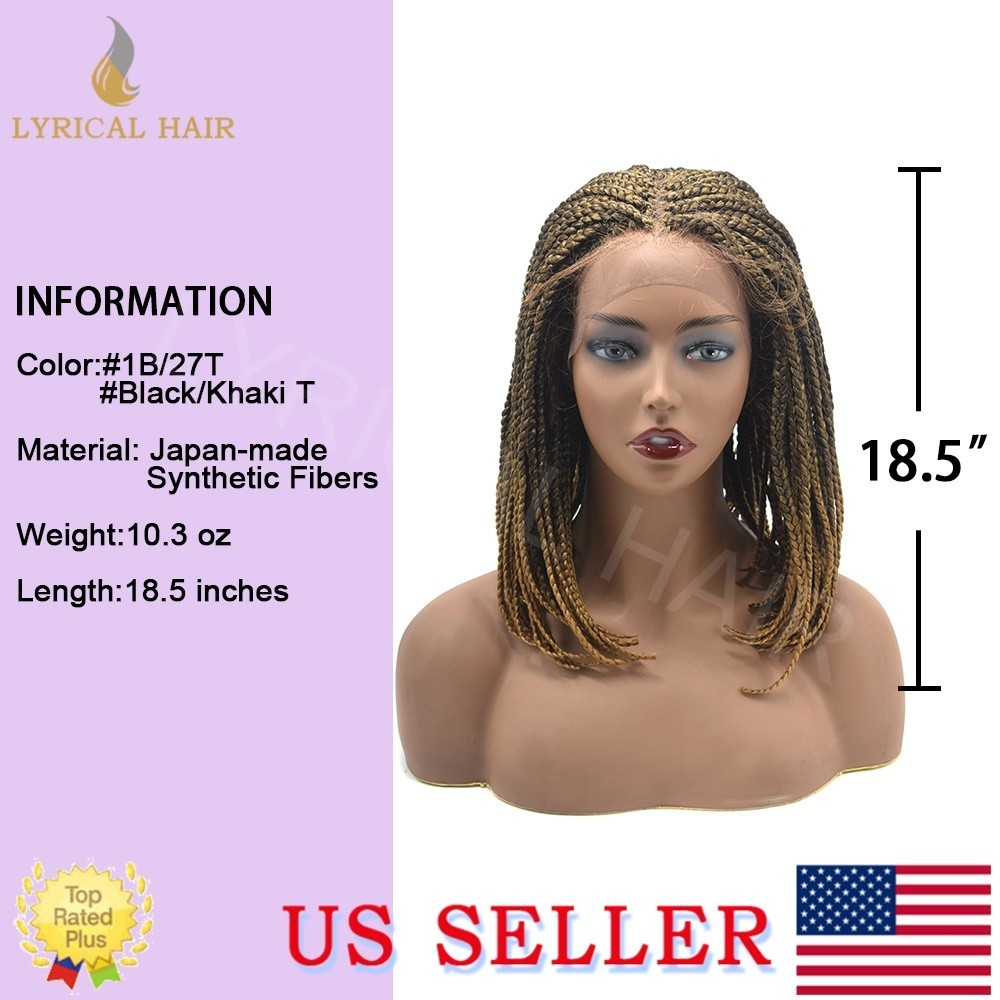 Box Braided wigs For Black Women Synthetic Lace Front Braids Wig Lightweight Hai