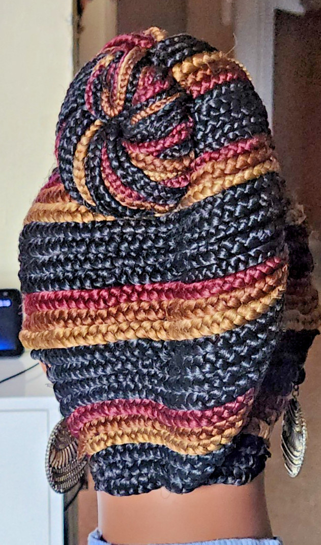 handmade braided cornrows wig pony Escargot multiple colors