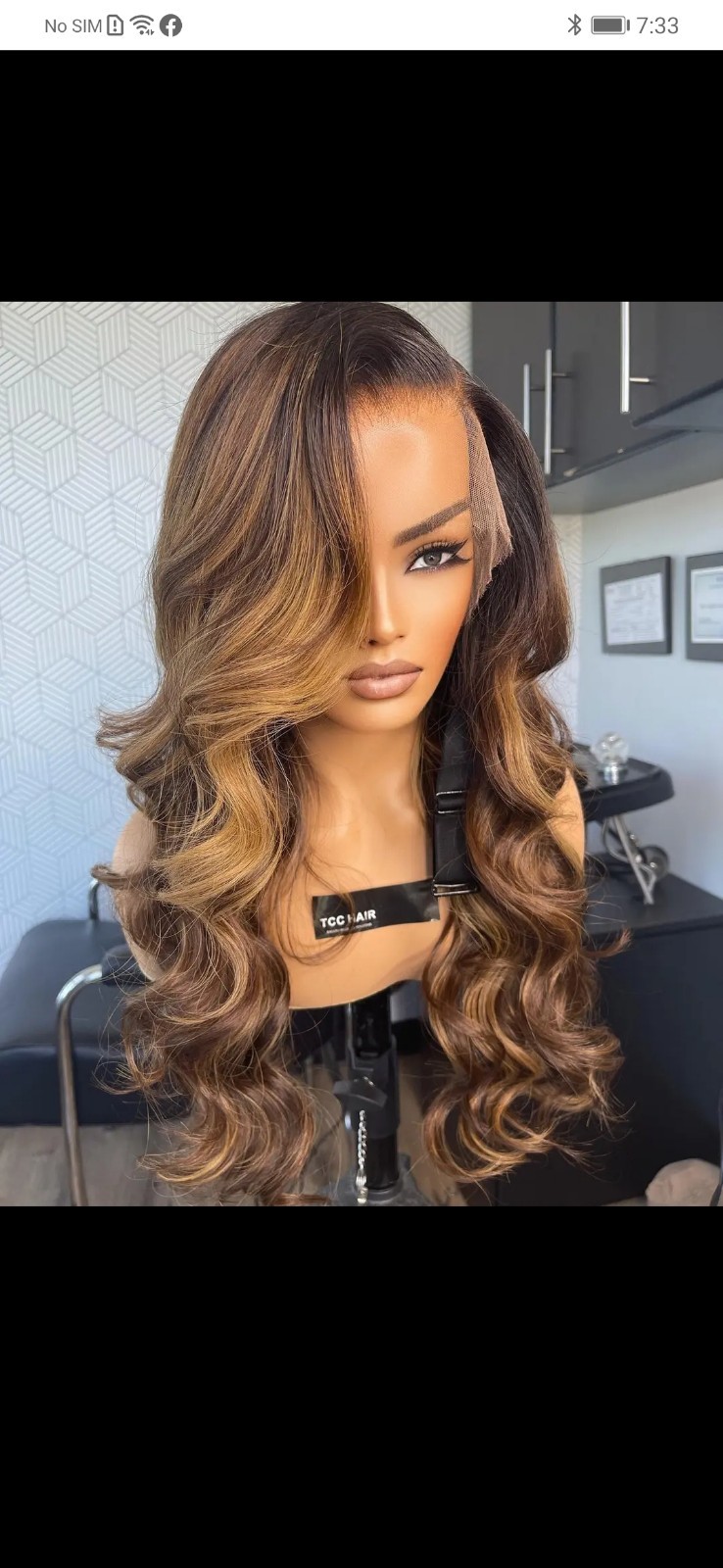 Quality European Full Lace Brown Human Hair wig 24″ New