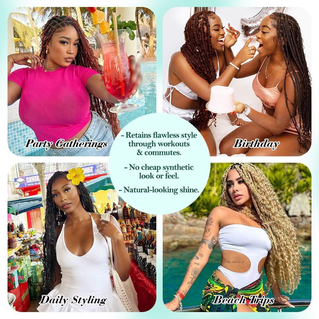 Boho Hair for Braiding, Curly Virgin Human Braiding Hair for Women, 12A Knotless