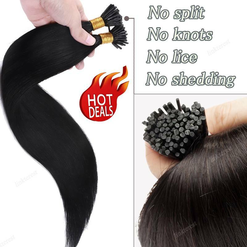 Thick 1G Per Strands Russian Stick I Tip Real 100% Remy Human Hair Extensions US
