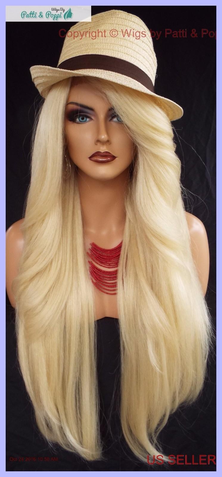 25″ Lace Front Wig Deep C-Part Heat Safe Straight Hair Color 613 Unisex
