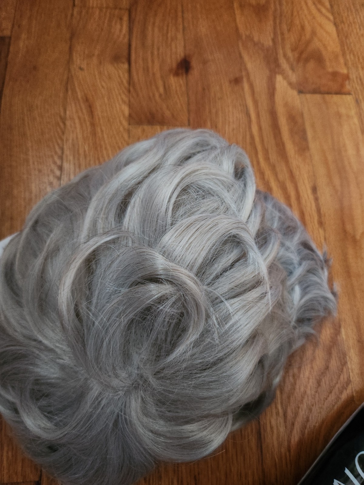 GNIMEGIL Short Gray Wig For Old Lady Silver Gray Curly Hair –