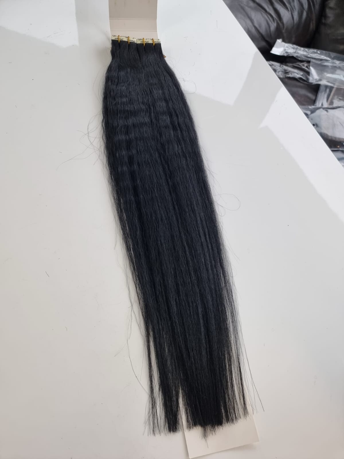 12A BRAZILIAN KINKY STRAIGHT TAPE IN HAIR JET BLACK COLOUR 1# 40PCS 24INCH 100g