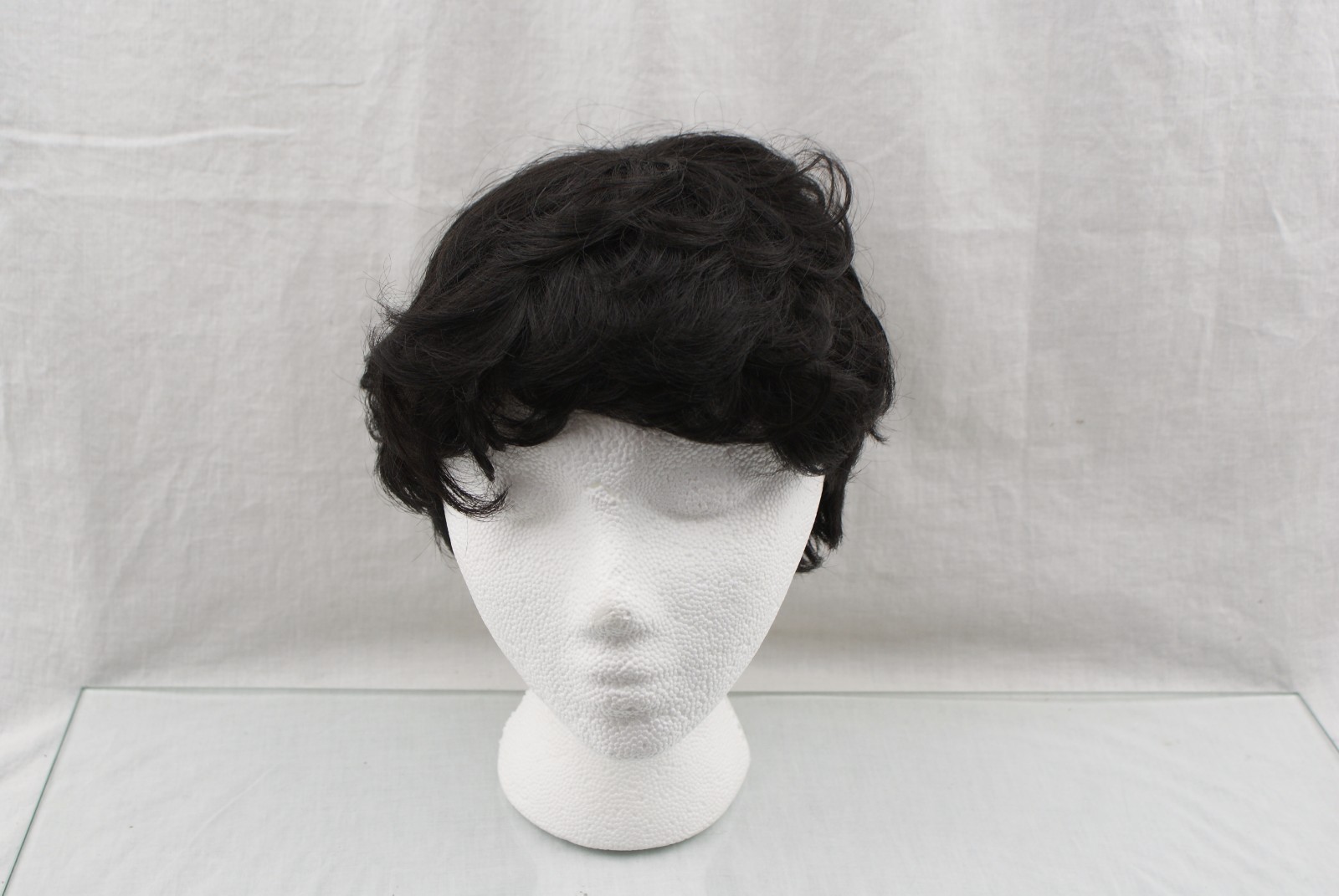 VRZ Slight Wavy Black Short Human Hair Wigs Color 1B