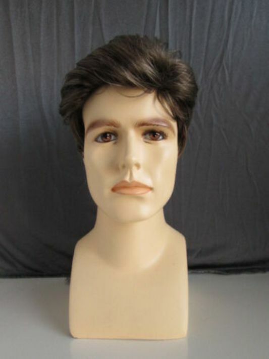 MENS MALE SHORT STRAIGHT WAVY HAIR WIG TAPERED BRUSHED BACK JOHNNY POMPADOUR
