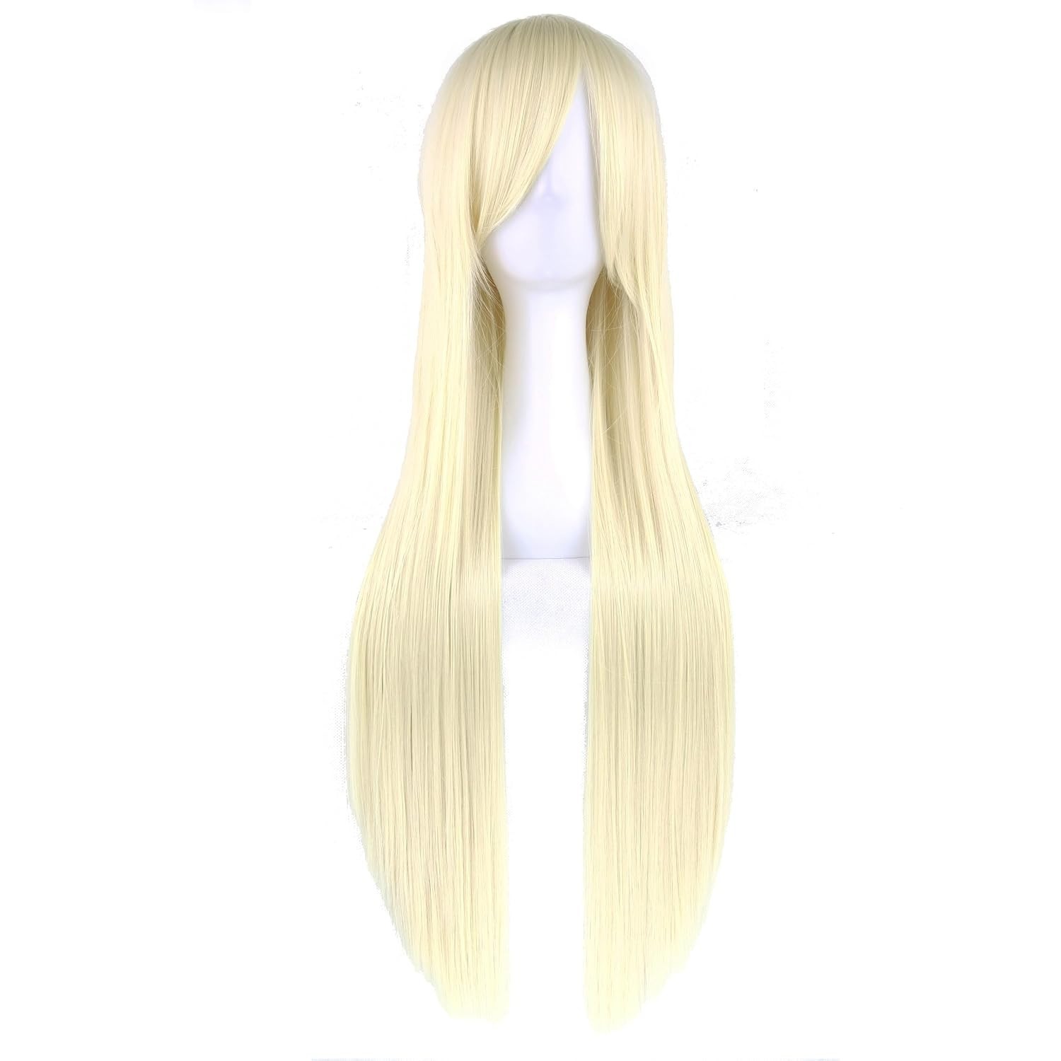 80cm Long Straight Blonde Cosplay Wig with Bangs – Glueless & Heat-Resistant