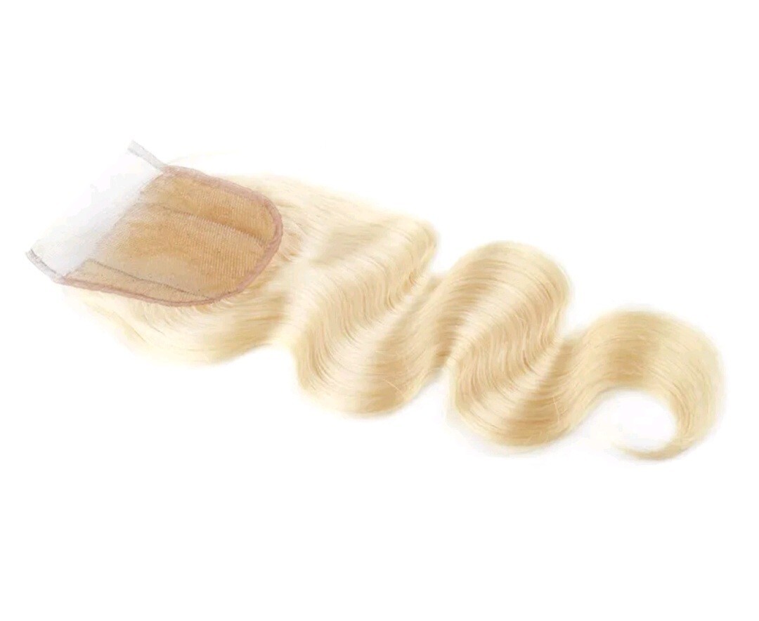 PERUVIAN PURE BLONDE 613# LACE CLOSURE 4X4/5X5/6X6/7X7/13X4/13X6 STRAIGHT/B WAVE