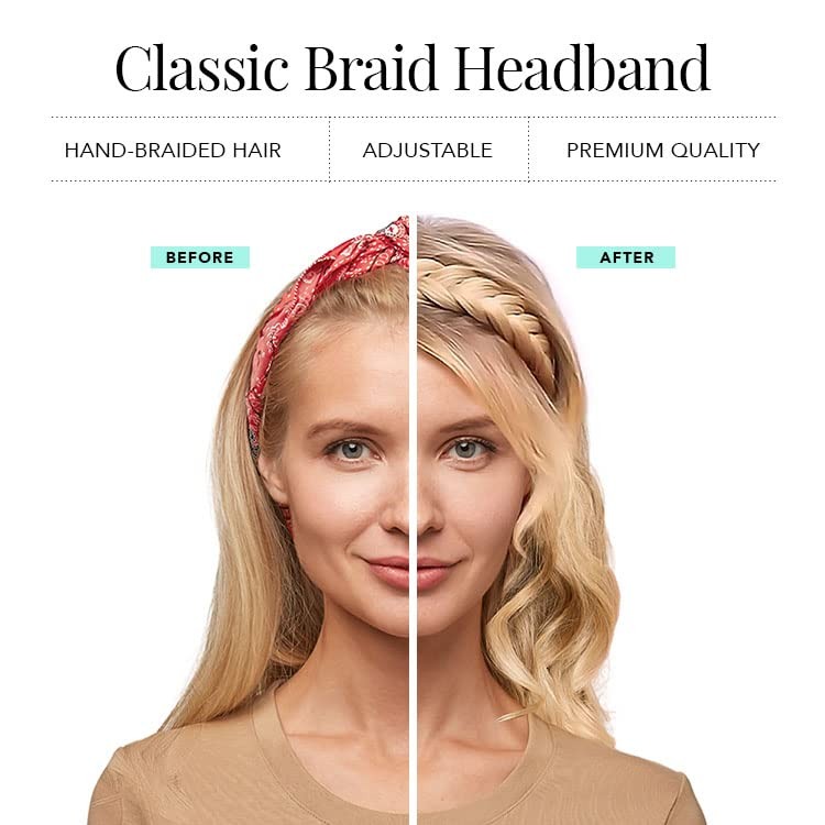 Fully Adjustable Braided Headband- Lighter LIGHTER BROWN & BLONDISH 27/30