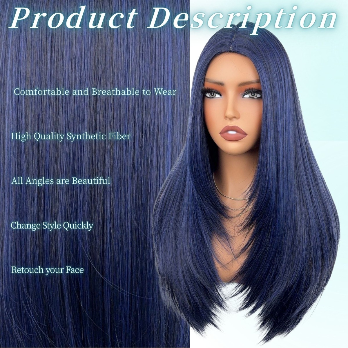 Heat Resistant 26in Ombre Long Straight Full Wig Synthetic for Women Cos Party