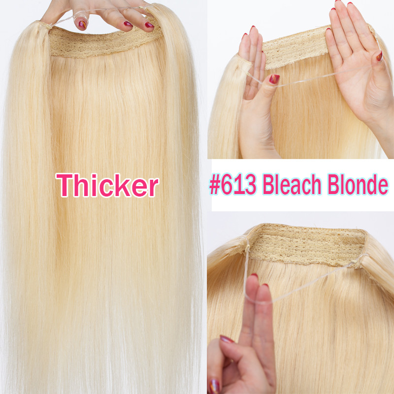 Secret Headband Wire In Remy Human Hair Extensions Thick Weft 3/4 Full Head Long