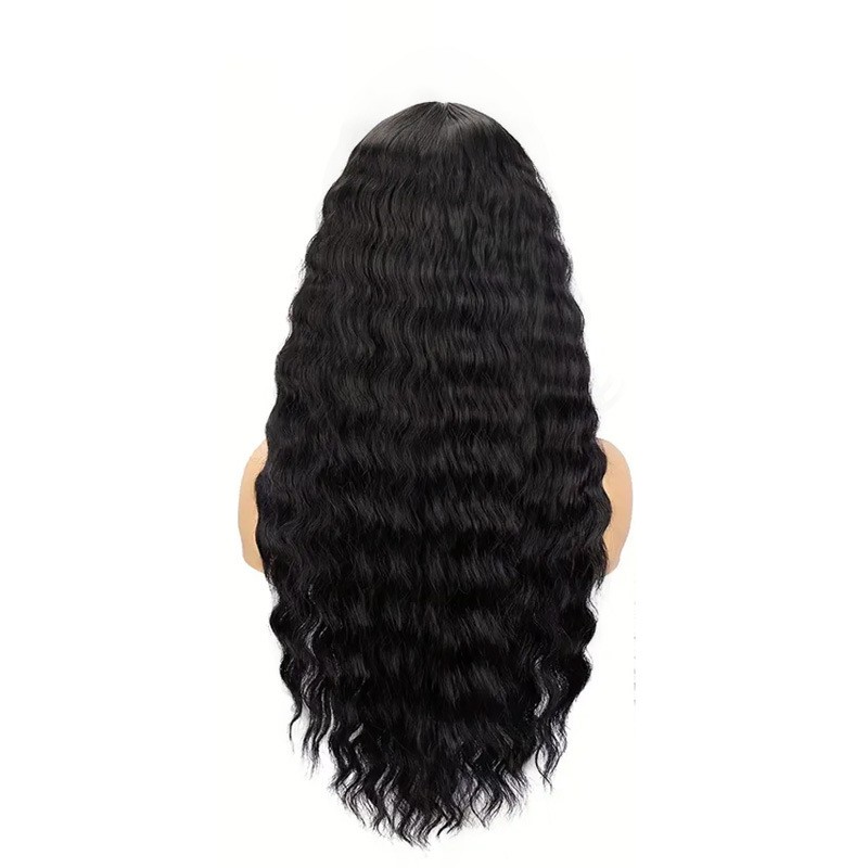 32 Inch Black Long Curly Lace Front Wig for Black Women Synthetic Full Wig