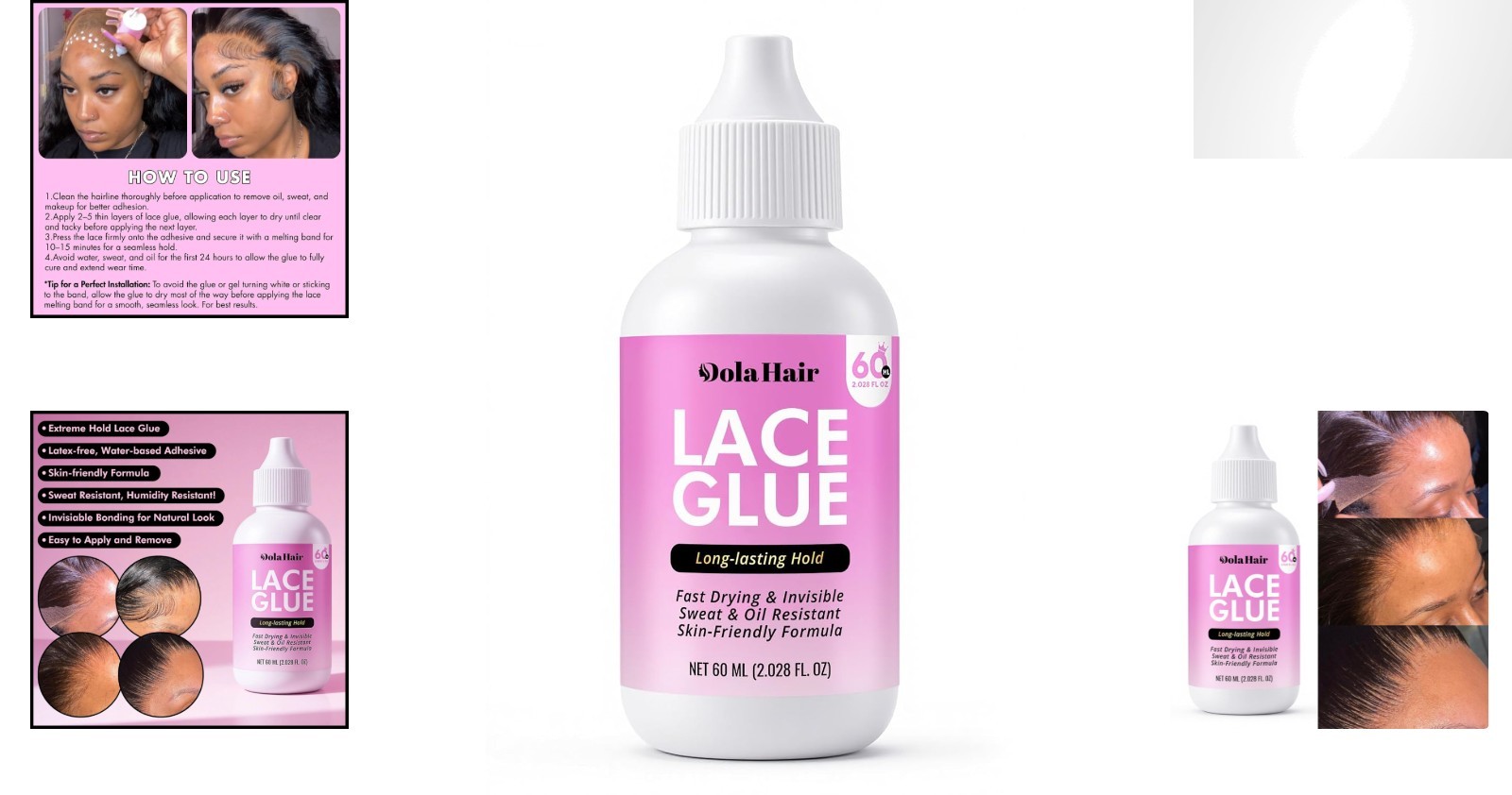 Lace Wig Adhesive Kit – 2 Oz Waterproof Strong Hold for Natural Looks
