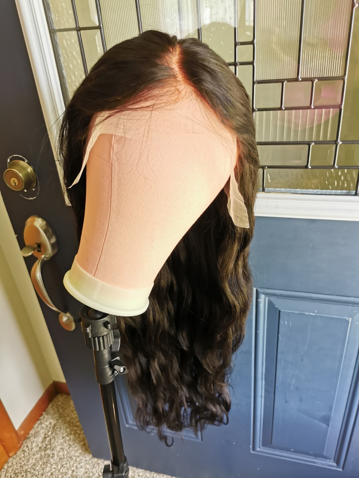 Ready To Go Bleached Knots High Quality Sexy 30” Human Hair Front Lace Wig 1B