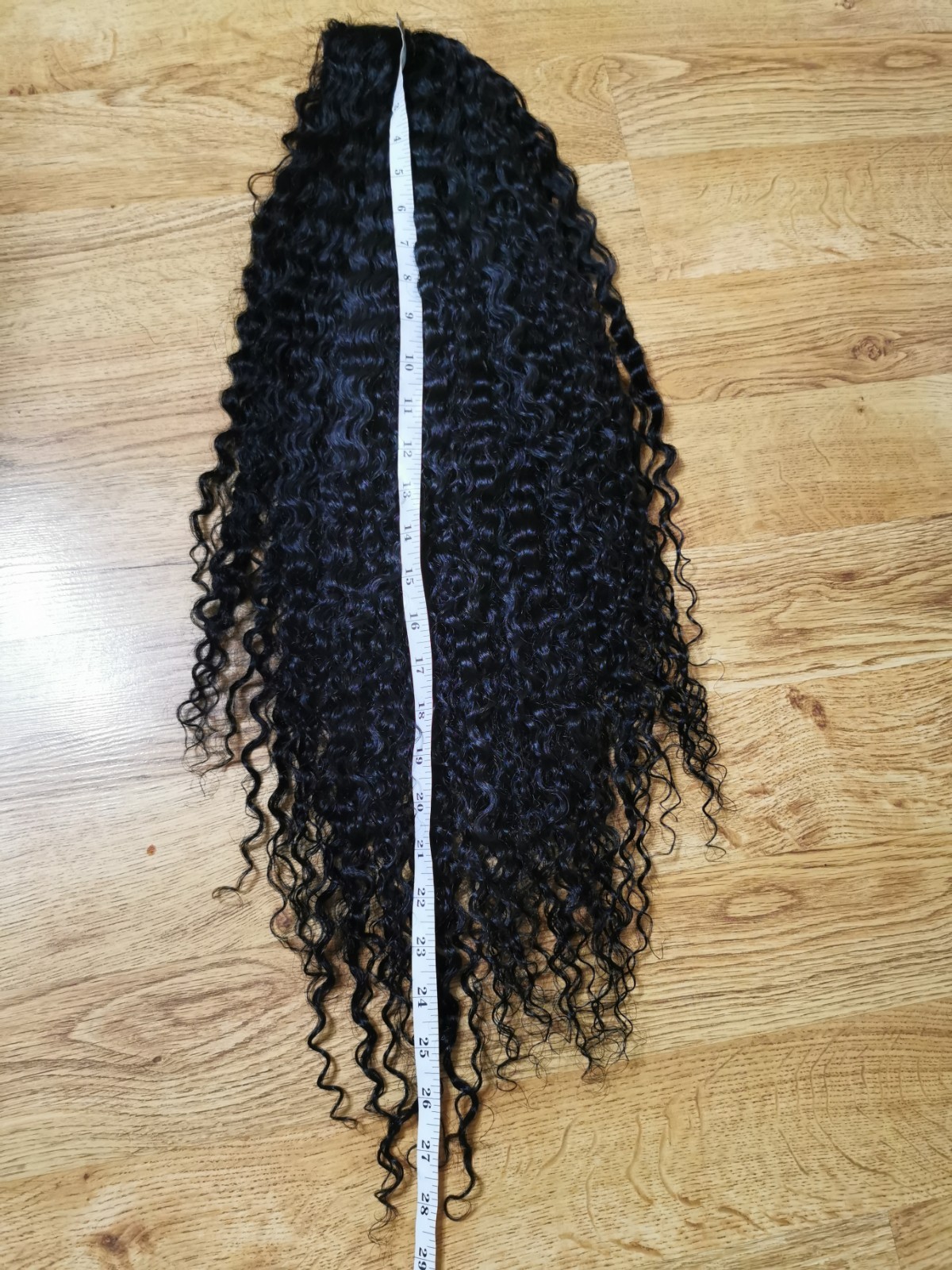 Mayde Beauty Quality Sexy 28” Deep Curly Virgin Human T Front Lace Hair Wig 1B