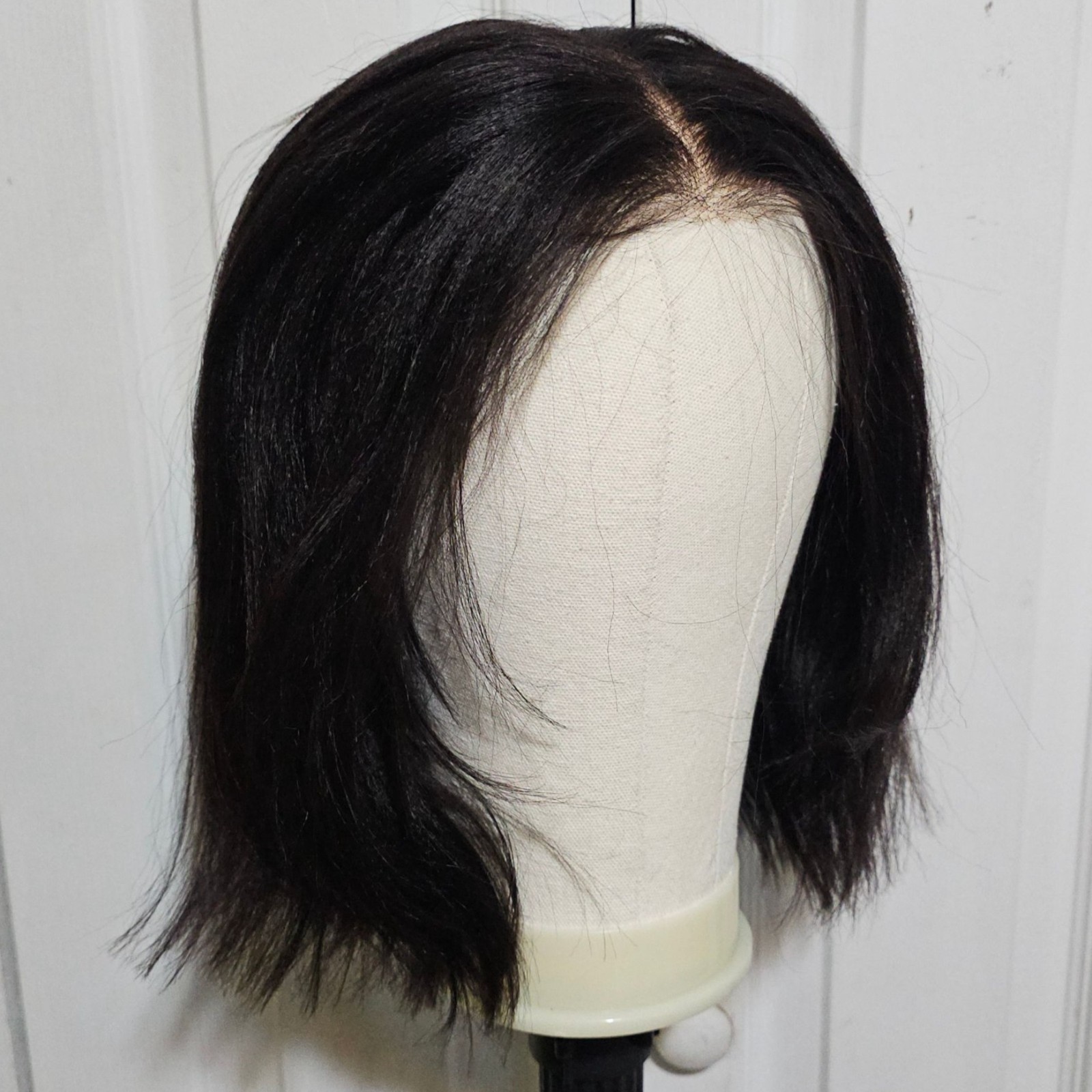 OQ Face Framing Yaki Human Hair Wig 12 inch Bob Layered 9×6 Lace 180 Density