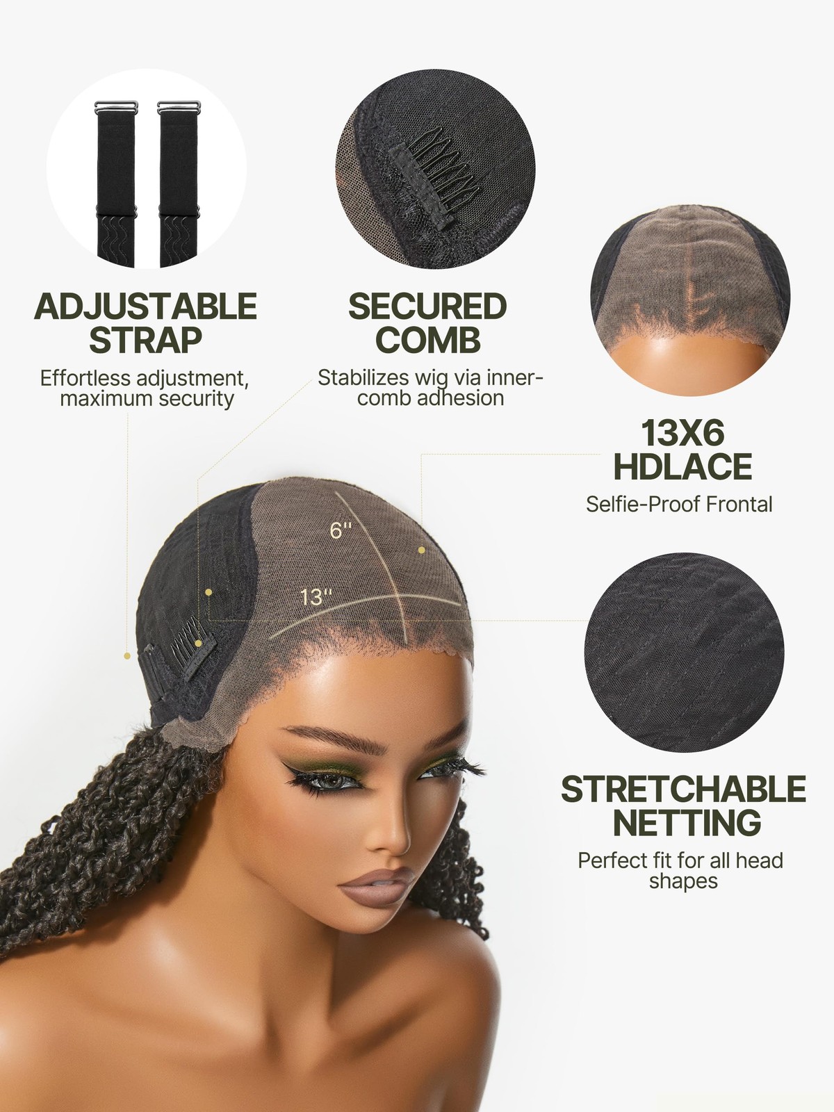 Boho Twist Curly Wig 4C Edges Wig 13X6 HD Lace Frontal Wig 180% Density Micro…