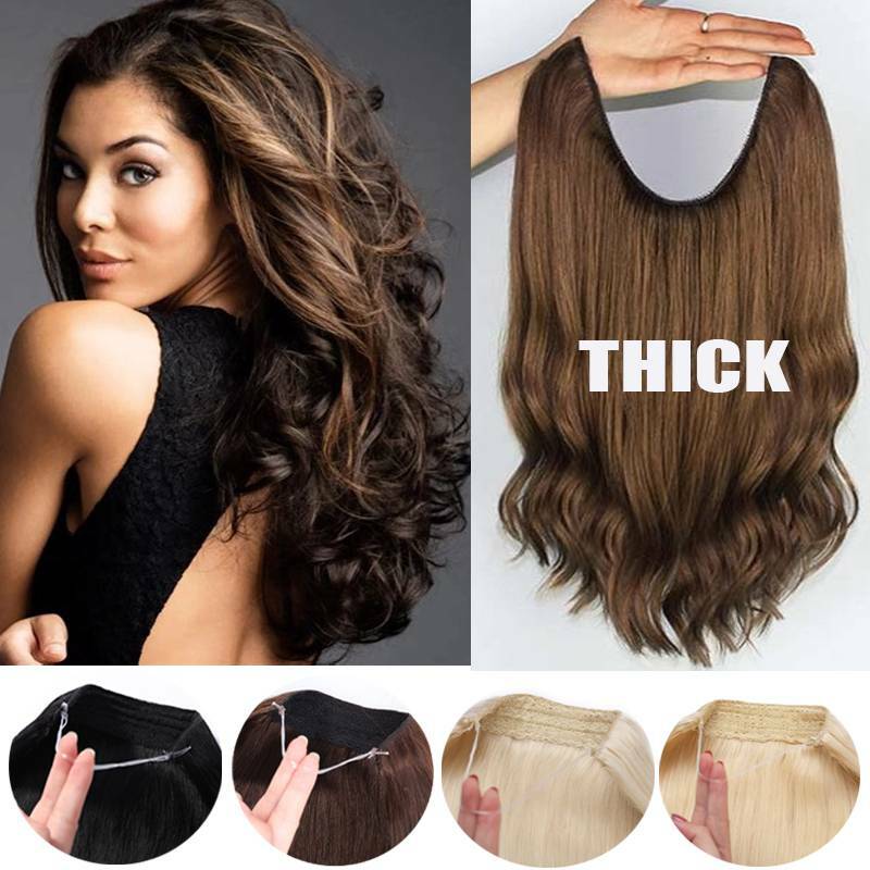 Russian Thick Wire In Remy Human Hair Extensions Hidden Headband One Piece