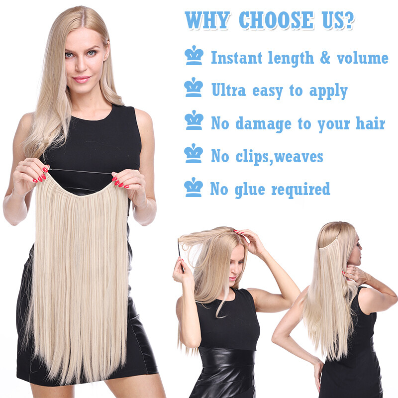Hidden Invisible Wire In One Piece 100% Real As Human Hair Extensions Nano Rings