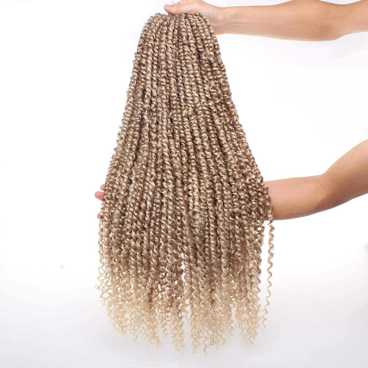 Leeven 8 Packs Pre-Twisted Passion Twists Synthetic Crochet Hair Extensions 12