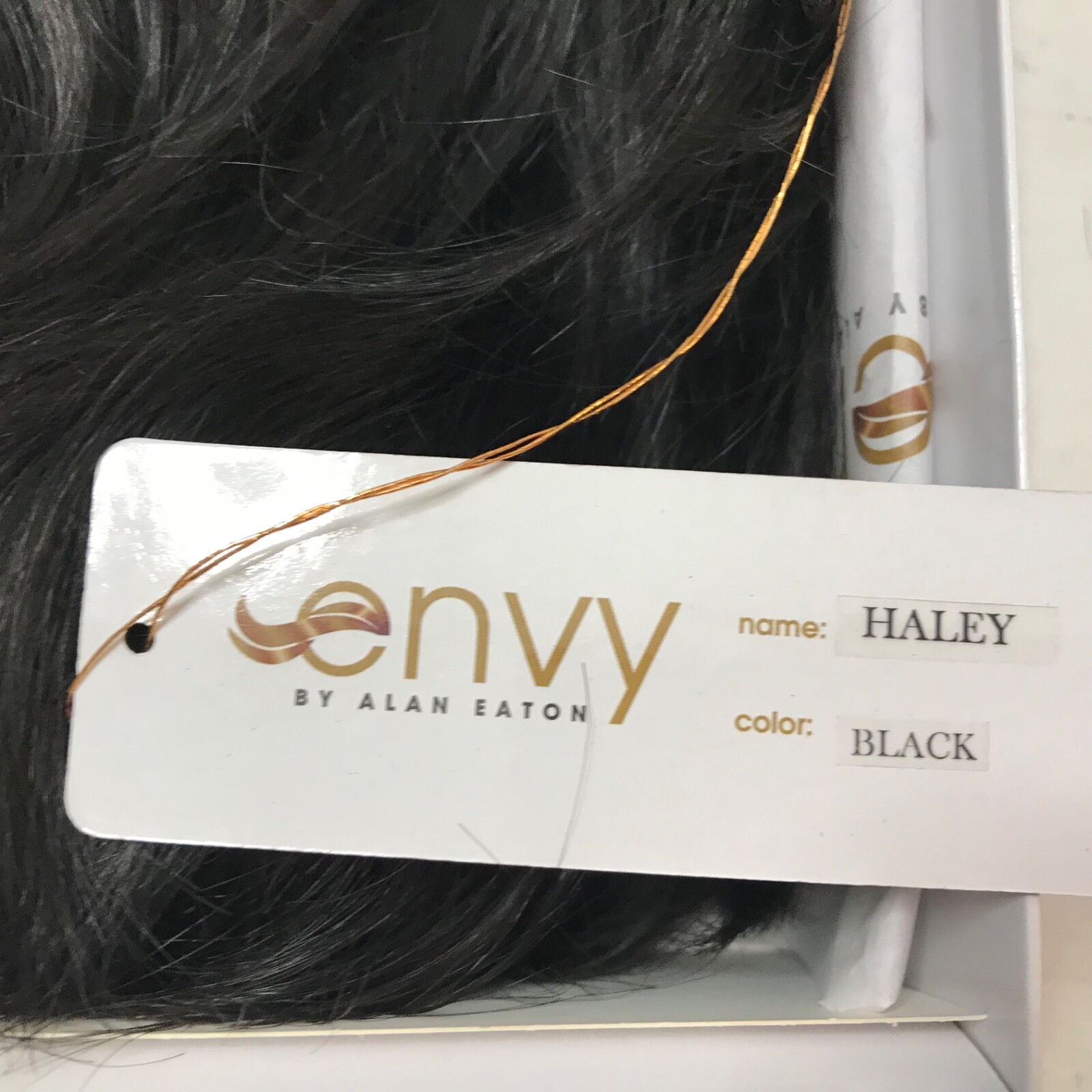 Envy Wig Haley Black Monofilament Hair Women Short Bangs Mono Top New