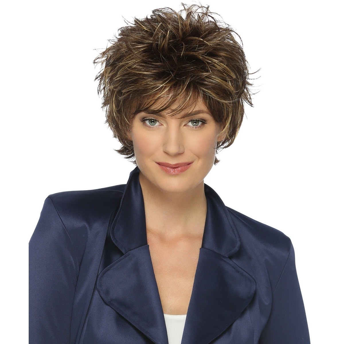 NIB Estetica Heidi Wig R60 White Pure Stretch Cap Short Layered Flip Pixie Bangs