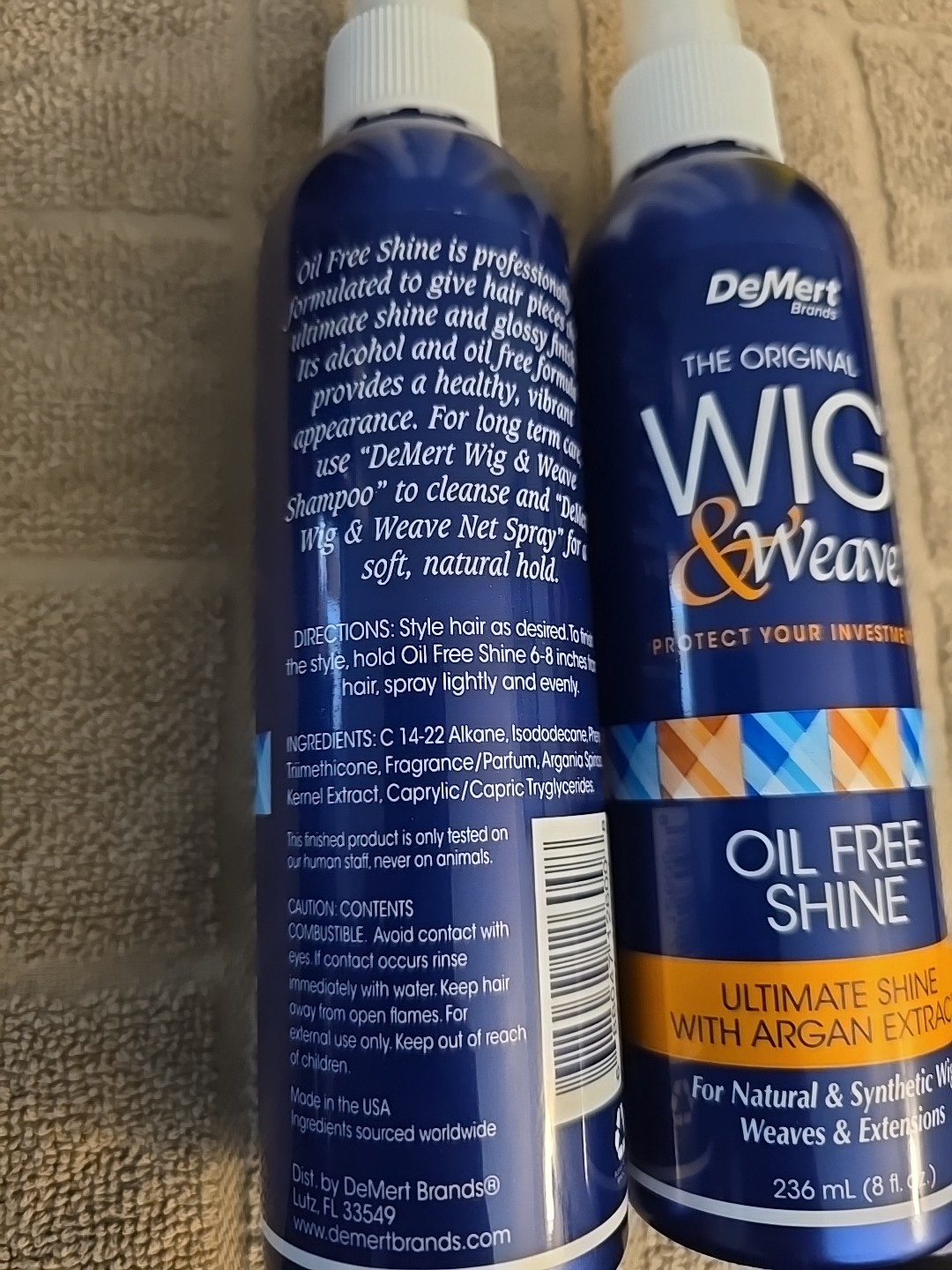 2 DeMert Wig & Weave Oil Free Shine for Wigs Weaves Extensions 8 oz. (CO47)